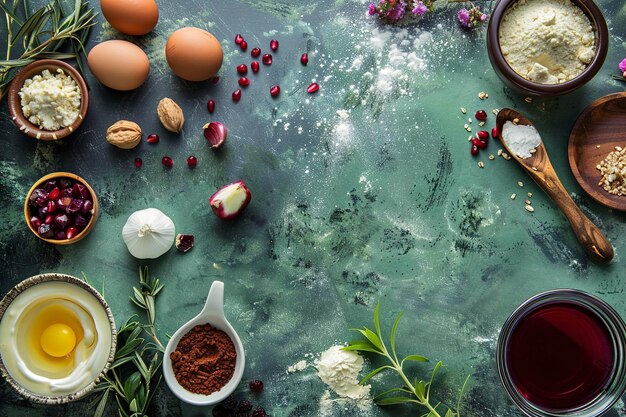 Stół z kuchennymi składnikami